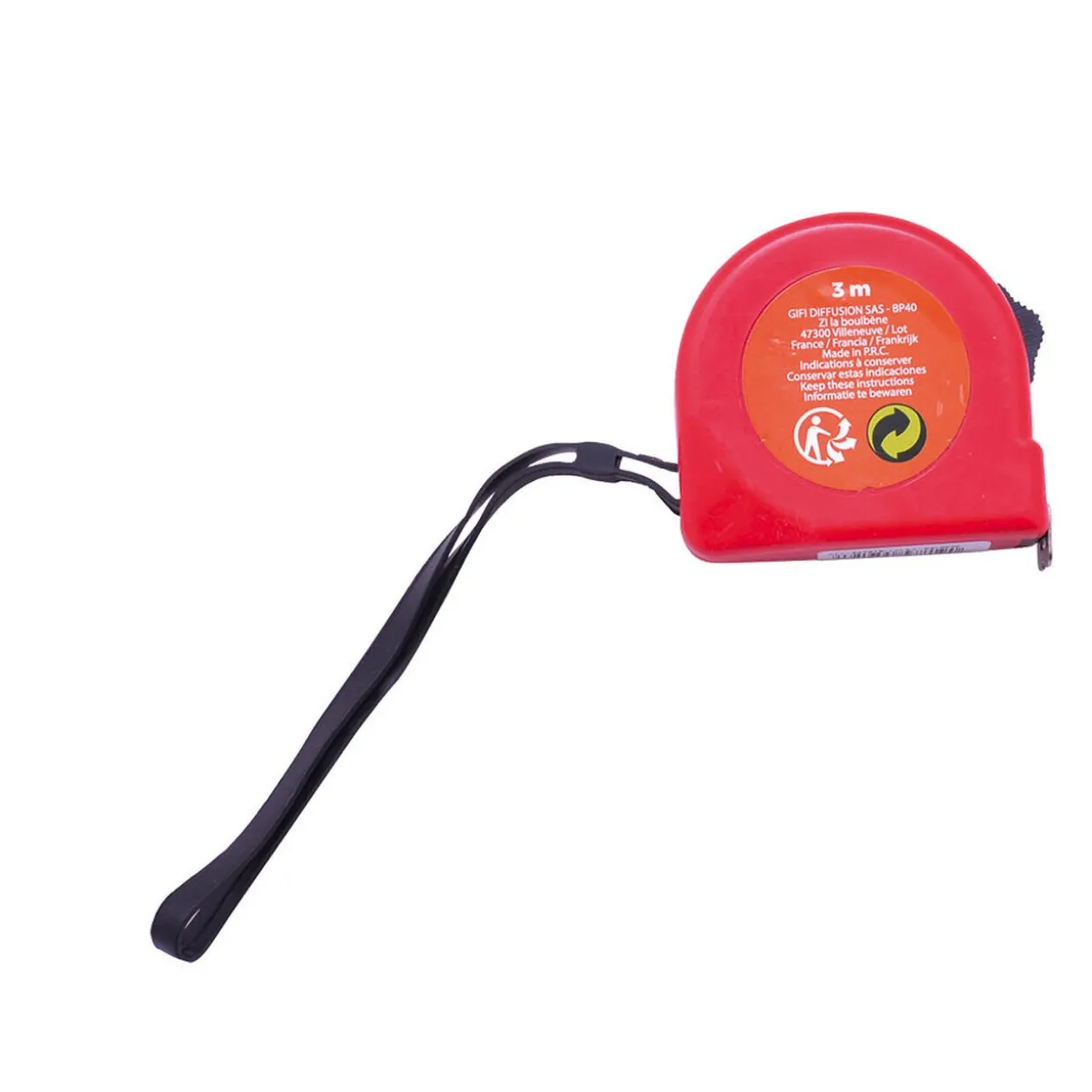 Mètre en plastique rouge L 3m