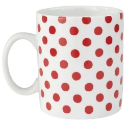 Mug classique blanc motifs pois rouges 35 cl