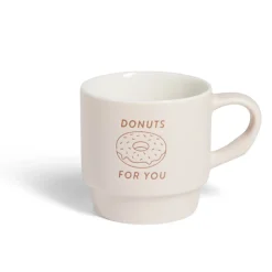 Mug empilables en céramique motifs et couleurs assorties 300ml - 4 pièces