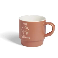 Mug empilables en céramique motifs et couleurs assorties 300ml - 4 pièces
