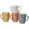 Mug en céramique déco pois coloré x4