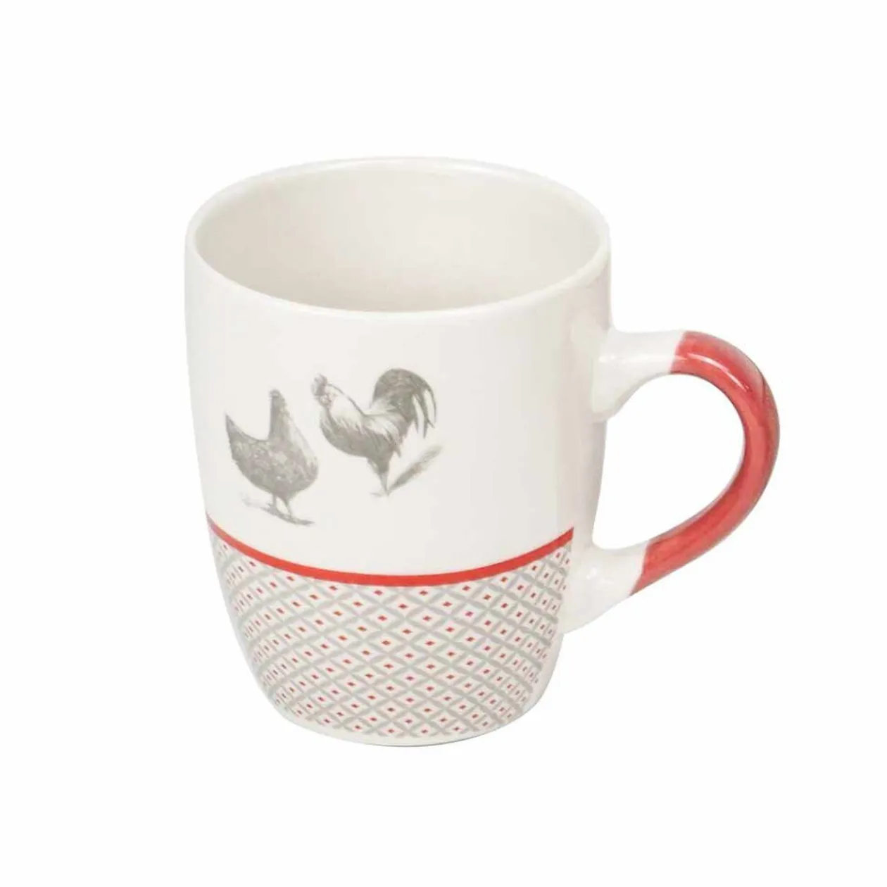 Mug en porcelaine esprit campagne motif poule 33 cl