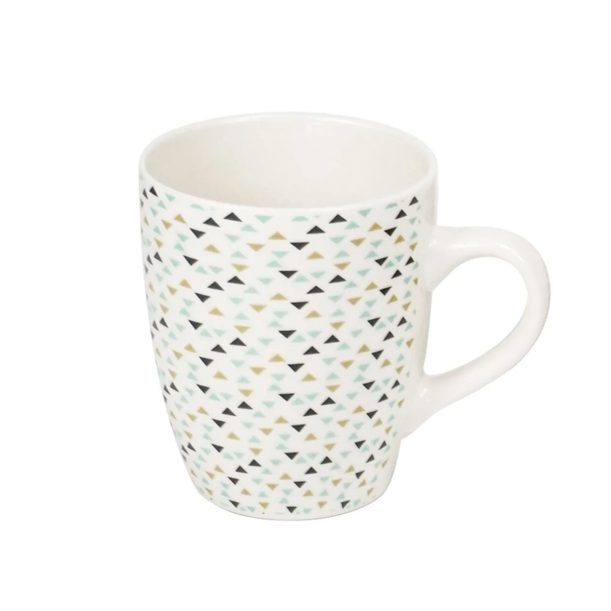 Mug en porcelaine motif triangle multicolore 33 cl