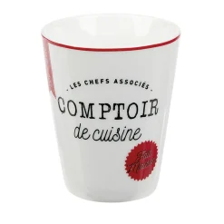 Mug en porcelaine rouge pois blanc 20 cl x4