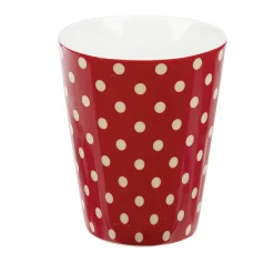 Mug en porcelaine rouge pois blanc 20 cl x4