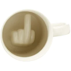 Mug fond doigt d'honneur blanc