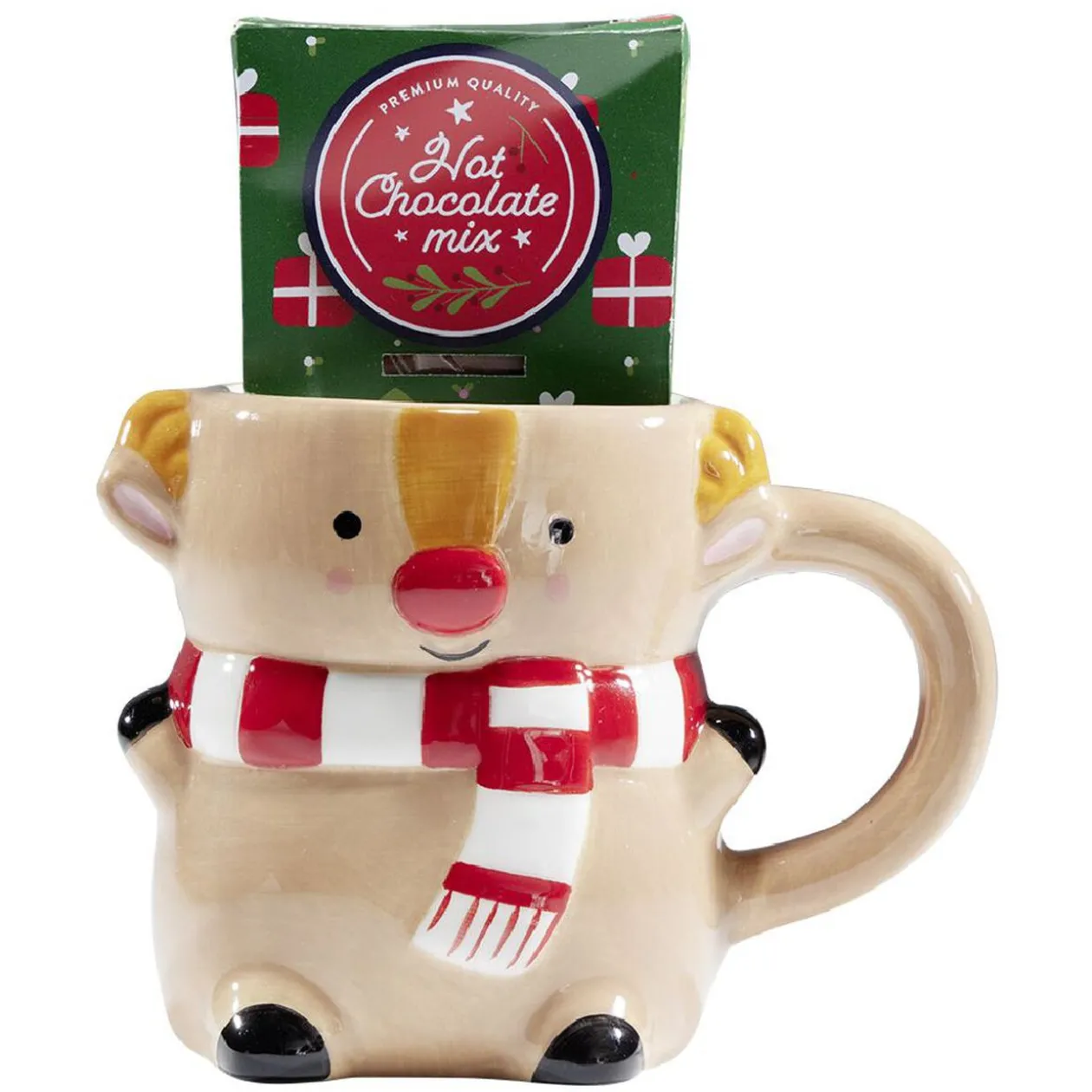 Mug forme personnage de Noël multicolore
