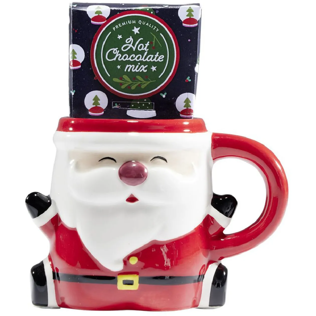 Mug forme personnage de Noël multicolore