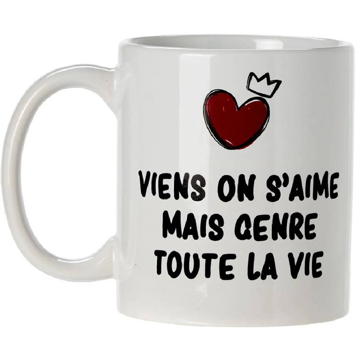 Mug imprimé message humour amour sucre ou rosé