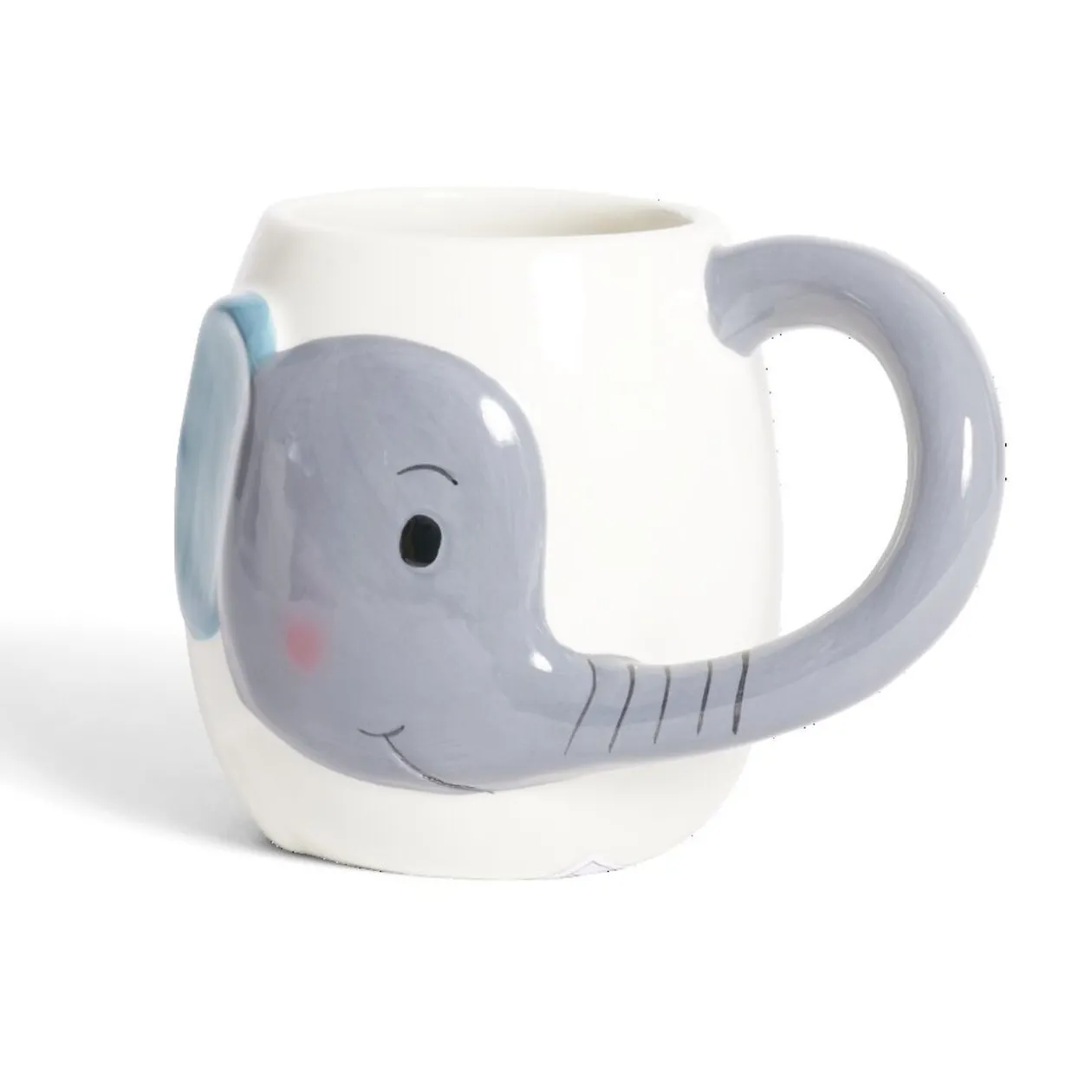Mug éléphant dolomite blanc et gris Ø10xH10cm