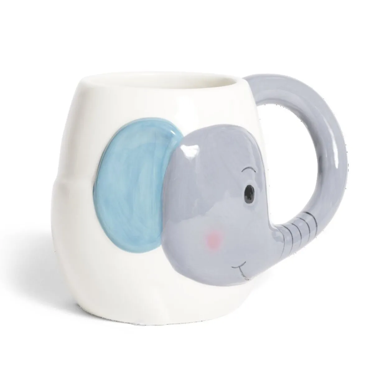Mug éléphant dolomite blanc et gris Ø10xH10cm