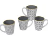 Mug motif géométrique gris et blanc