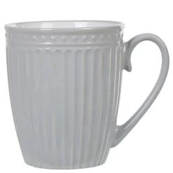 Mug motif relief gris clair et blanc