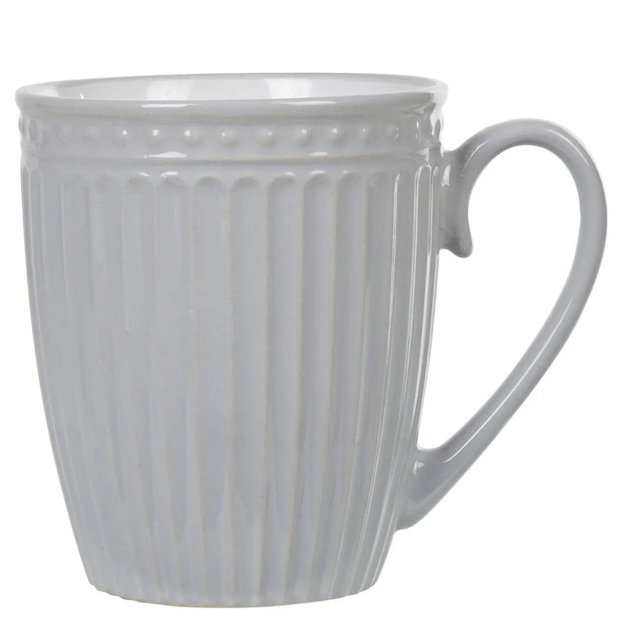Mug motif relief gris clair et blanc