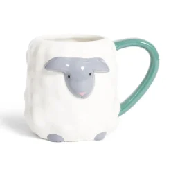 Mug mouton dolomite blanc et gris Ø10xH10cm