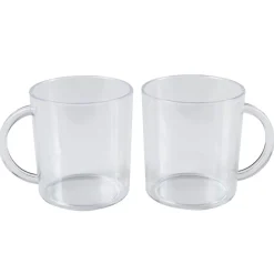 Mug plastique transparent x2