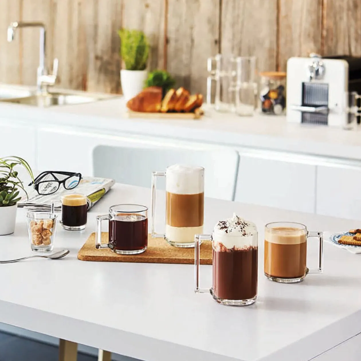 Mug transparent en verre trempé droit Luminarc 32 cl