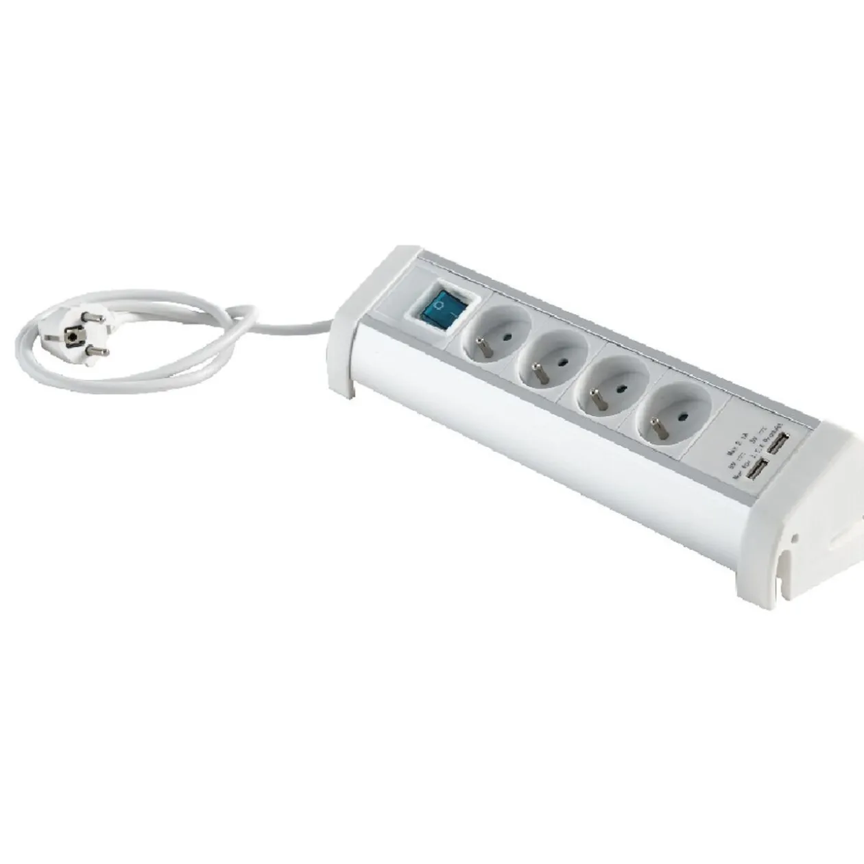 Multiprise 5 prises et 2 ports USB