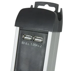 Multiprise parafoudre 6 prises et 2 usb noir