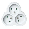 Multiprise triangulaire blanche 3 prises