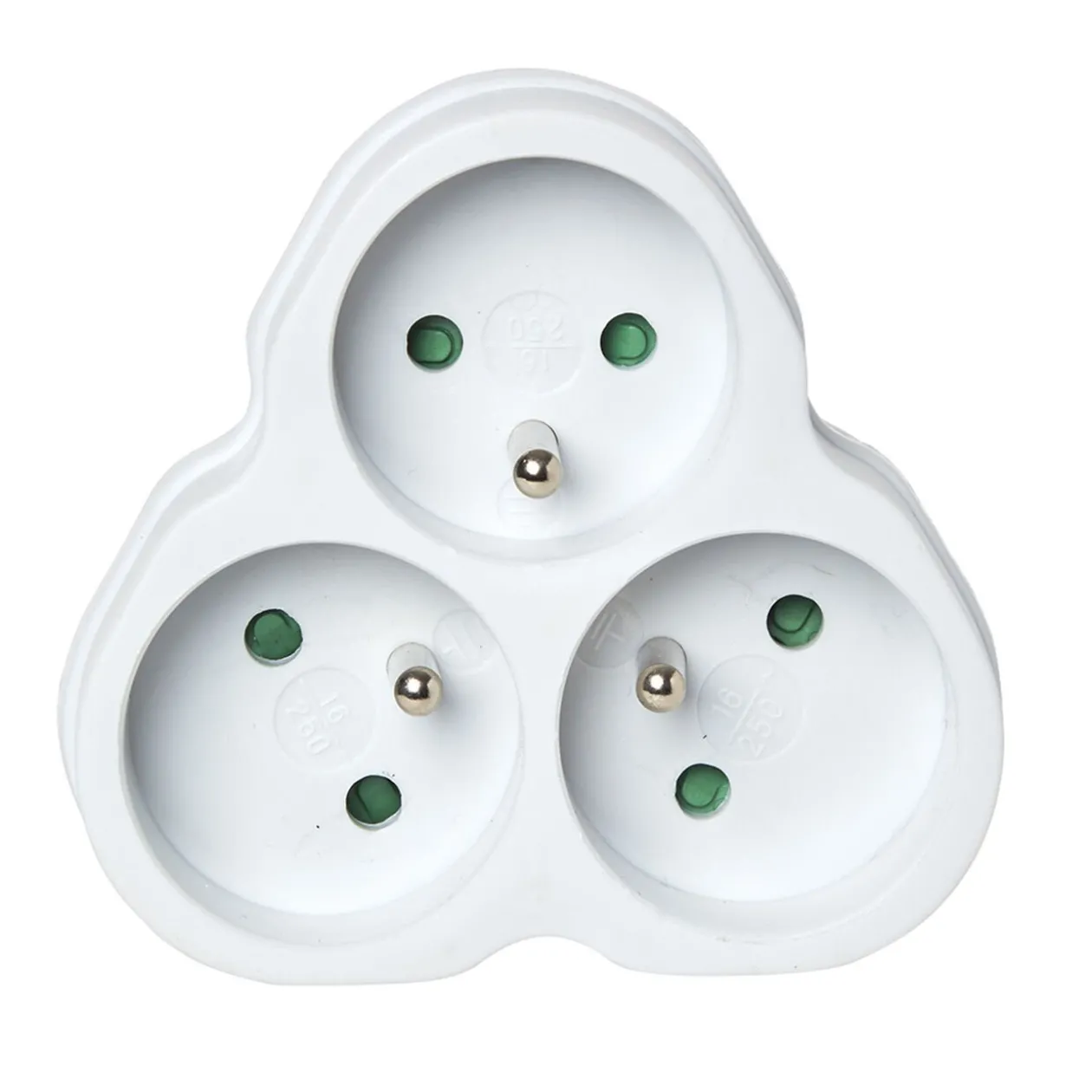 Multiprise triangulaire blanche 3 prises