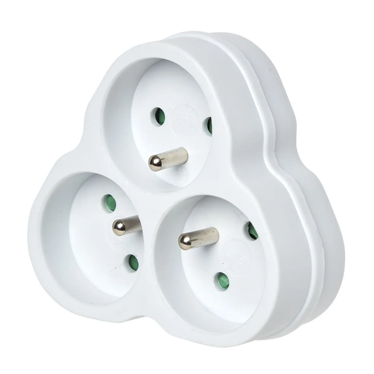 Multiprise triangulaire blanche 3 prises