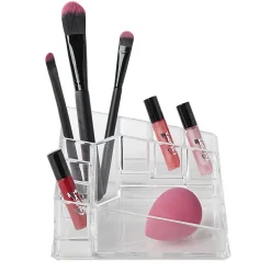 Organisateur à cosmétiques d'angle transparent