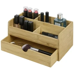 Organisateur de maquillage en bambou naturel 25x15xH11cm