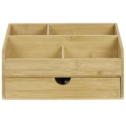 Organisateur de maquillage en bambou naturel 25x15xH11cm