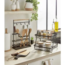 Organiseur de cuisine métal noir