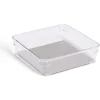 Organiseur de tiroir plastique transparent 16,3x16,3xH.4,8cm