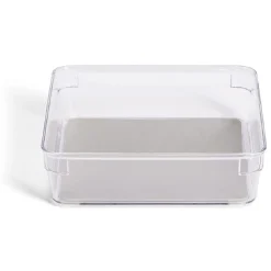 Organiseur de tiroir plastique transparent 16,3x16,3xH.4,8cm