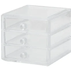 Organiseur rangement cosmétique transparent 3 tiroirs