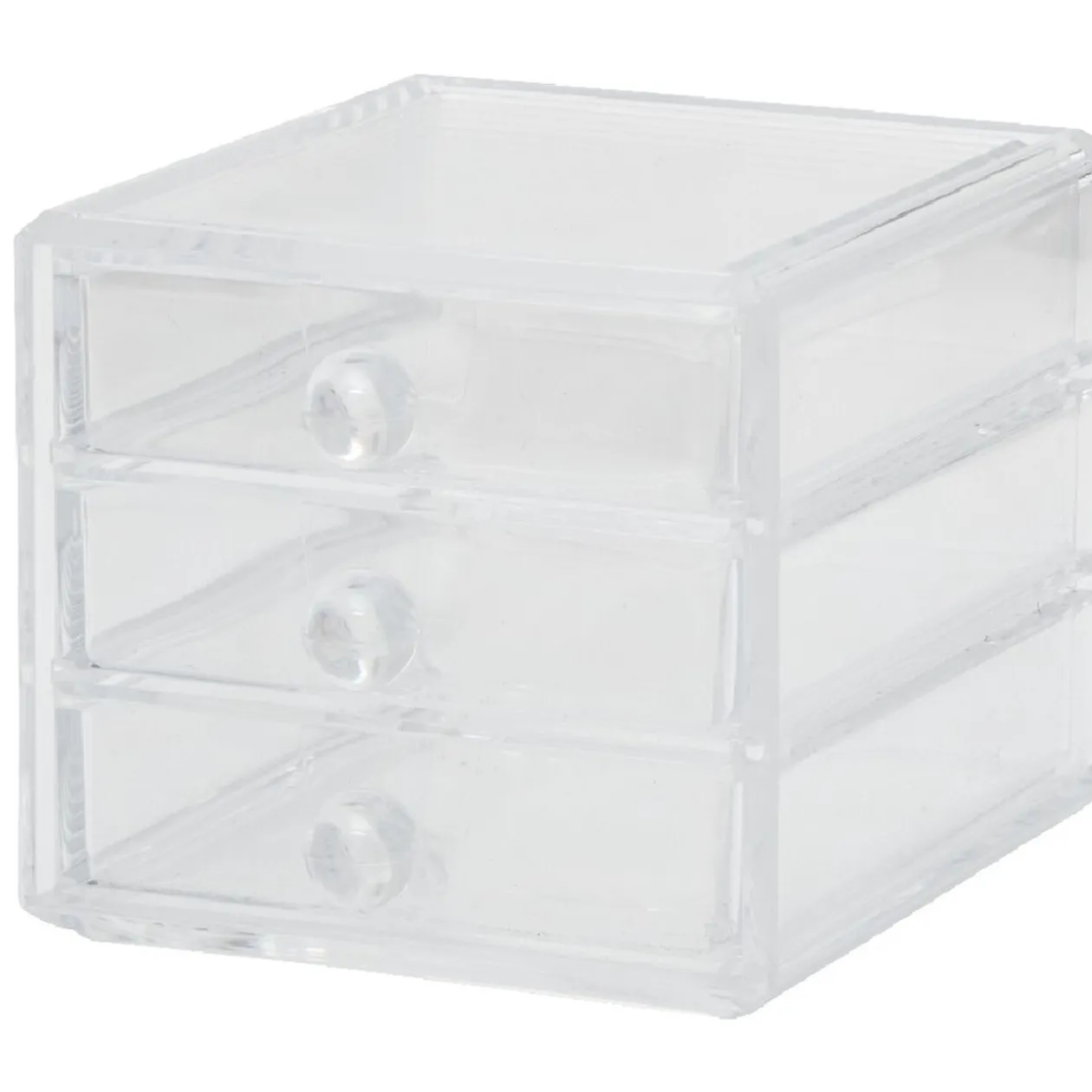 Organiseur rangement cosmétique transparent 3 tiroirs