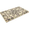 Paillasson coco beige design fleurs grises