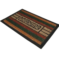 Paillasson coco design bariolé Welcome