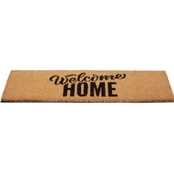 Paillasson coco design Welcome Home noir marron 75x25 cm