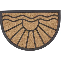 Paillasson coco forme demi lune motif soleil