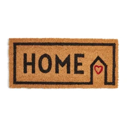 Paillasson coco Home coeur marron et noir 25x55cm