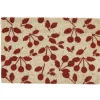 Paillasson coco imprimé fleurs rouges