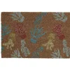 Paillasson coco imprimé fleurs multicolores