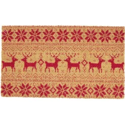 Paillasson coco motif Noël rouge 70x40 cm