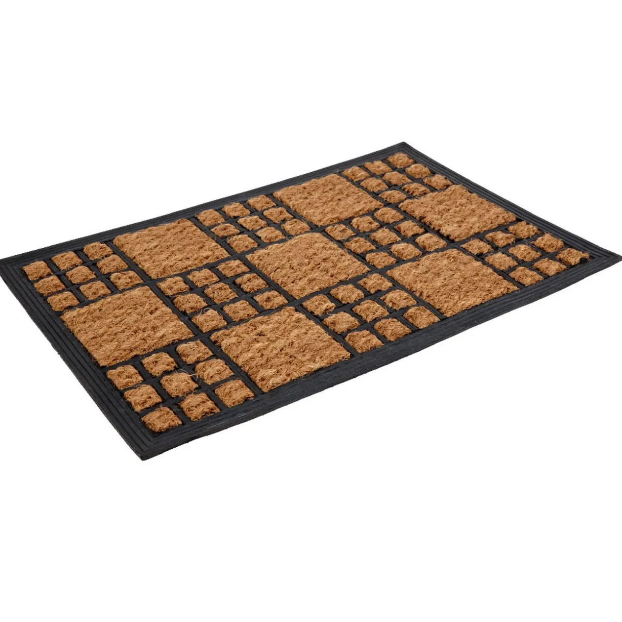 Paillasson coco motif quadrillage