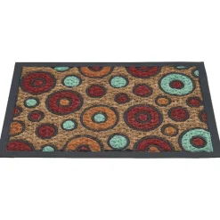 Paillasson coco motif rond multicolore