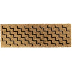 Paillasson coco naturel motif graphique noir 75x25 cm