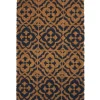 Paillasson coco rectangulaire naturel motif arabesque noir