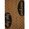 Paillasson coco rectangulaire naturel motif Welcome Bye Bye