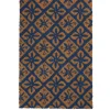 Paillasson coco rectangulaire naturel motif floral baroque