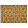 Paillasson coco rectangulaire orange forme géométrique blanc