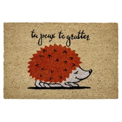 Paillasson coco rectangulaire hérisson tu peux te gratter